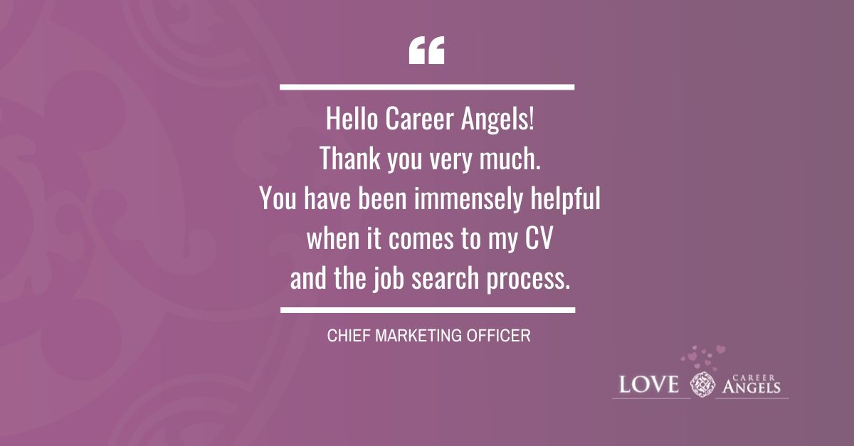 References for Career Angels from Chief Marketing Officer about CV