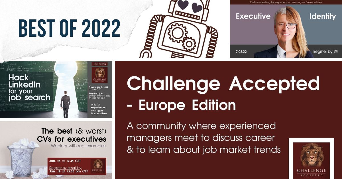 Best of 2022: Challenge Accepted Europe - a community where experienced managers meet to discuss career & to learn about job market trends