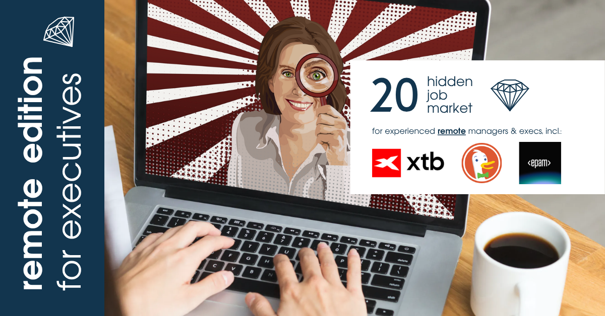 Curated remote job ads for experienced managers & executives across Europe from Hidden Job Market by Career Angels